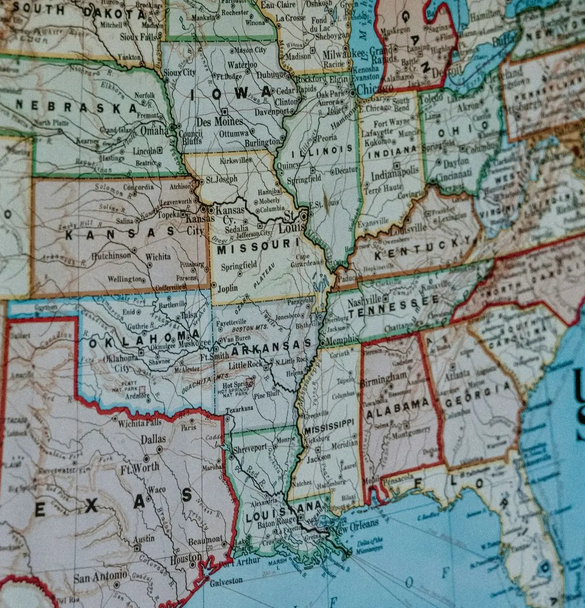 blue white and brown map